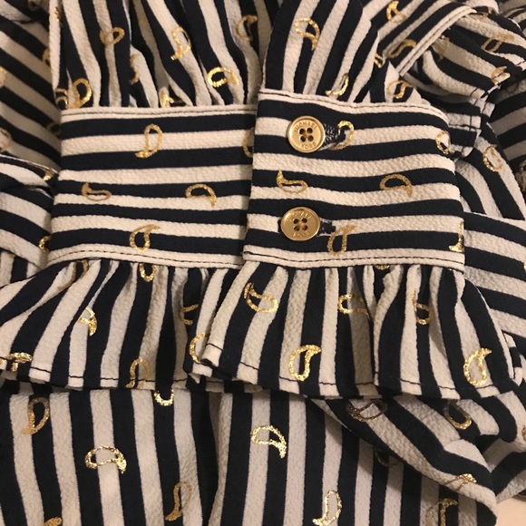 New Michael Kors Stripe & Paisley Printed Blouse - Picture 5 of 7